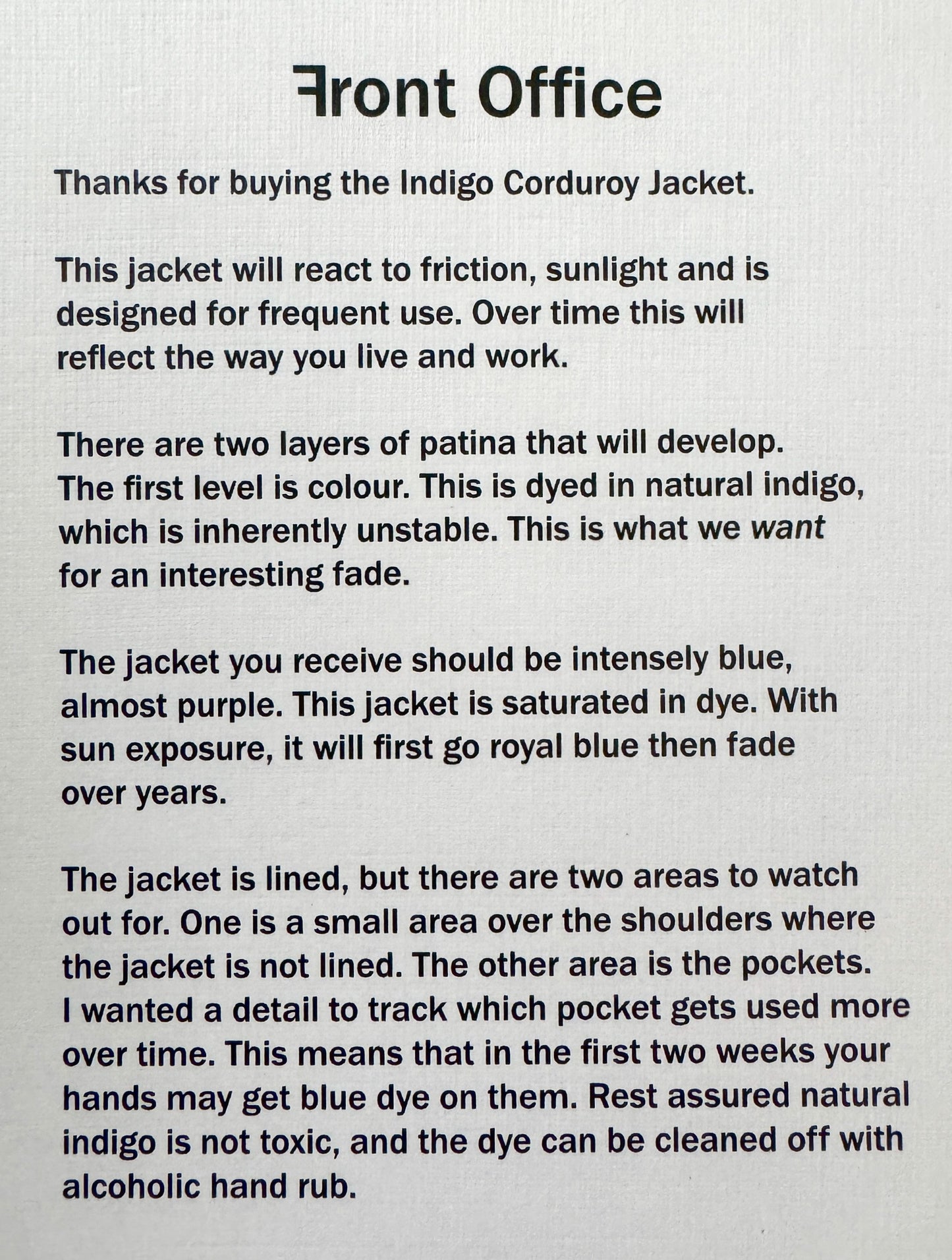 Indigo Corduroy Jacket