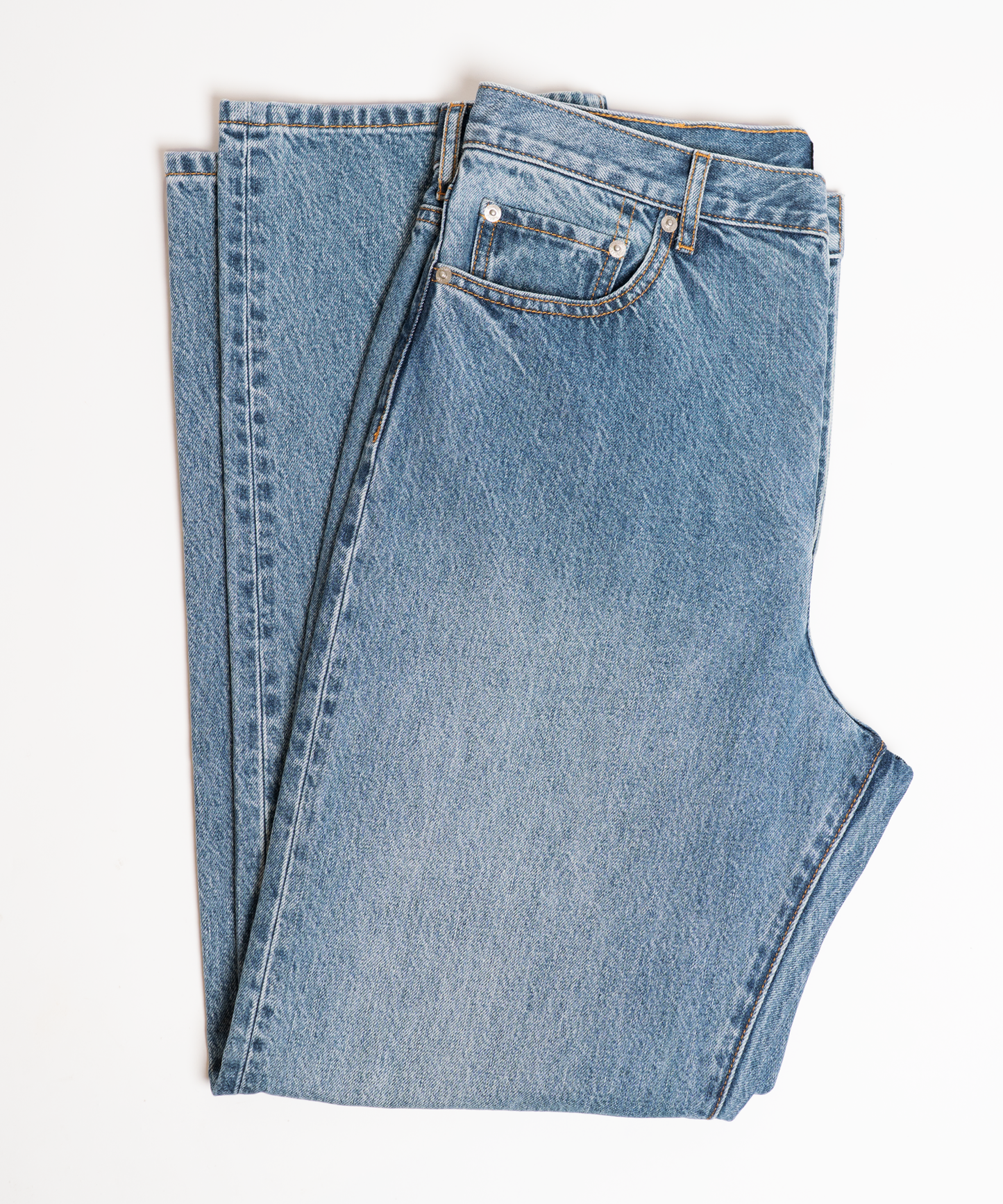 FNT 103 Double Dip Dad Jeans (Mid Wash)
