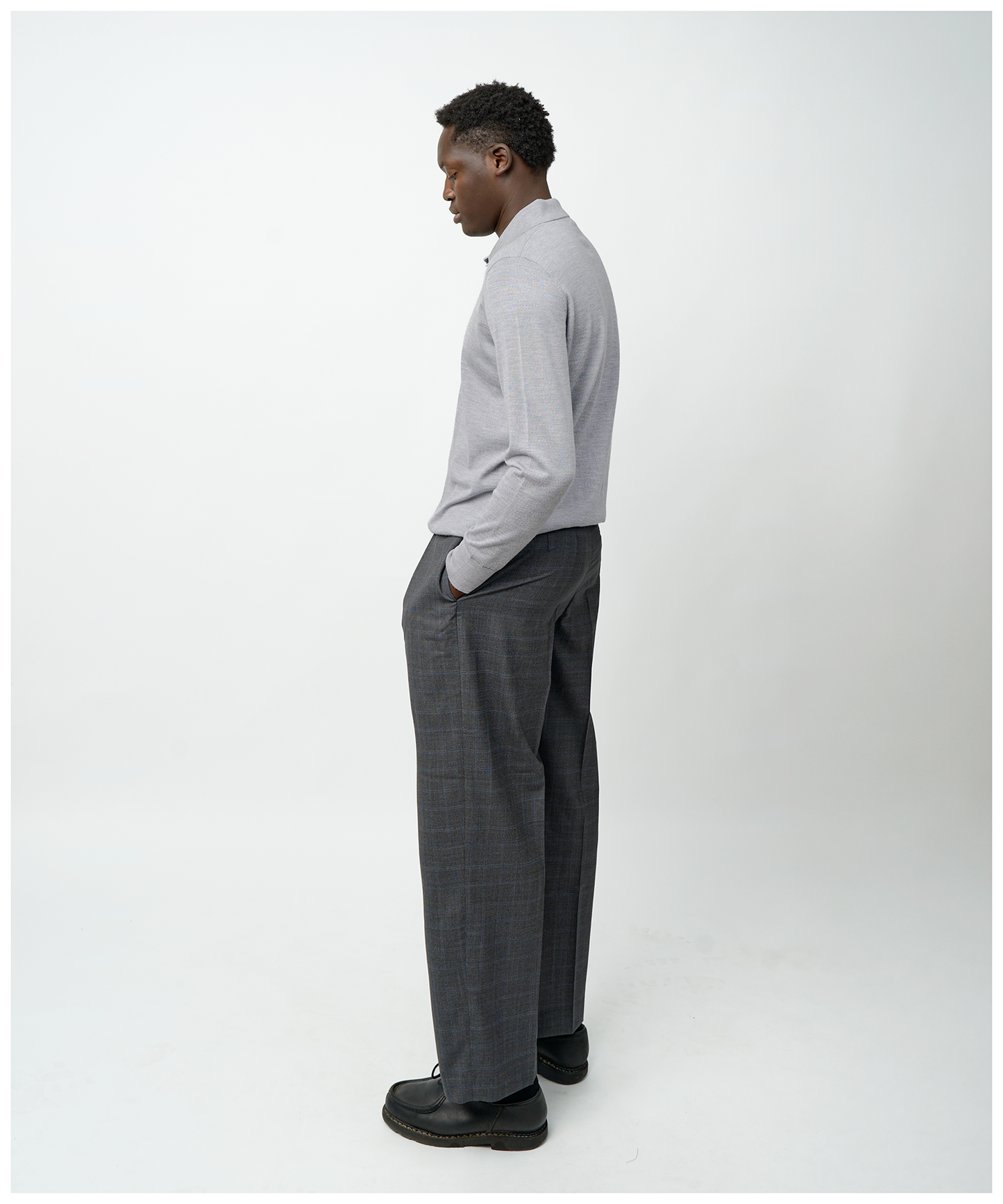 FNT 015 Merino Polo Long Sleeve (Grey)