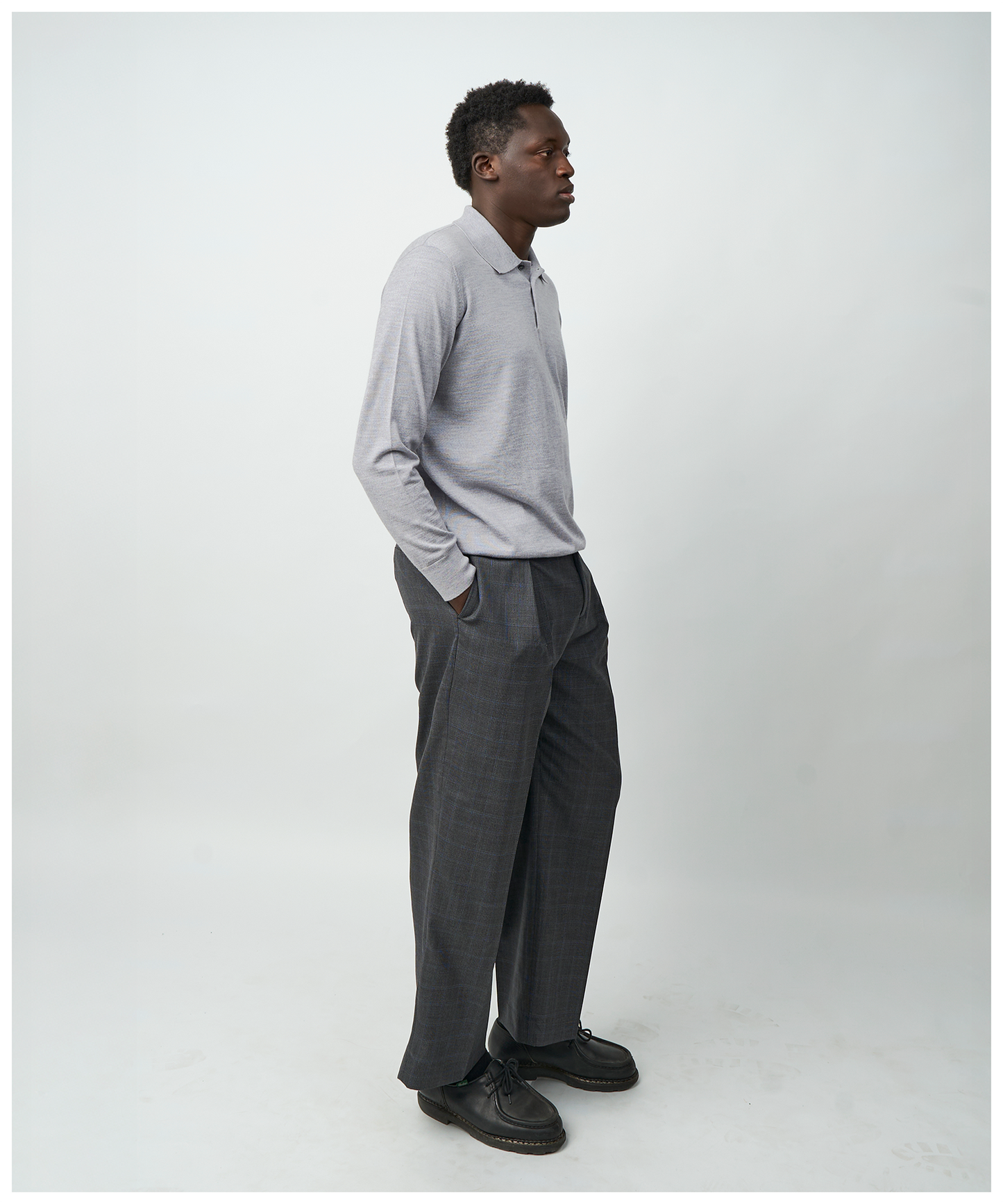 FNT 015 Merino Polo Long Sleeve (Grey)