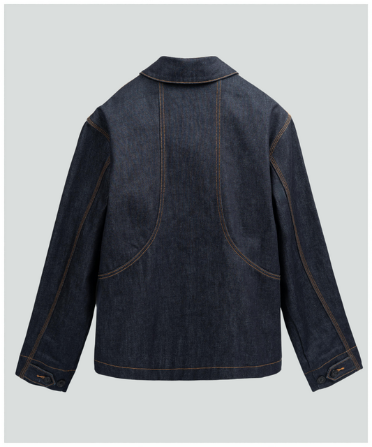 FNT 021 Double-Dip Denim Gatherer Jacket