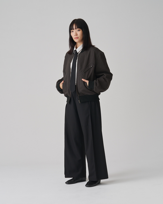 FNT 050 Garment Dyed X-Bomber (Black)