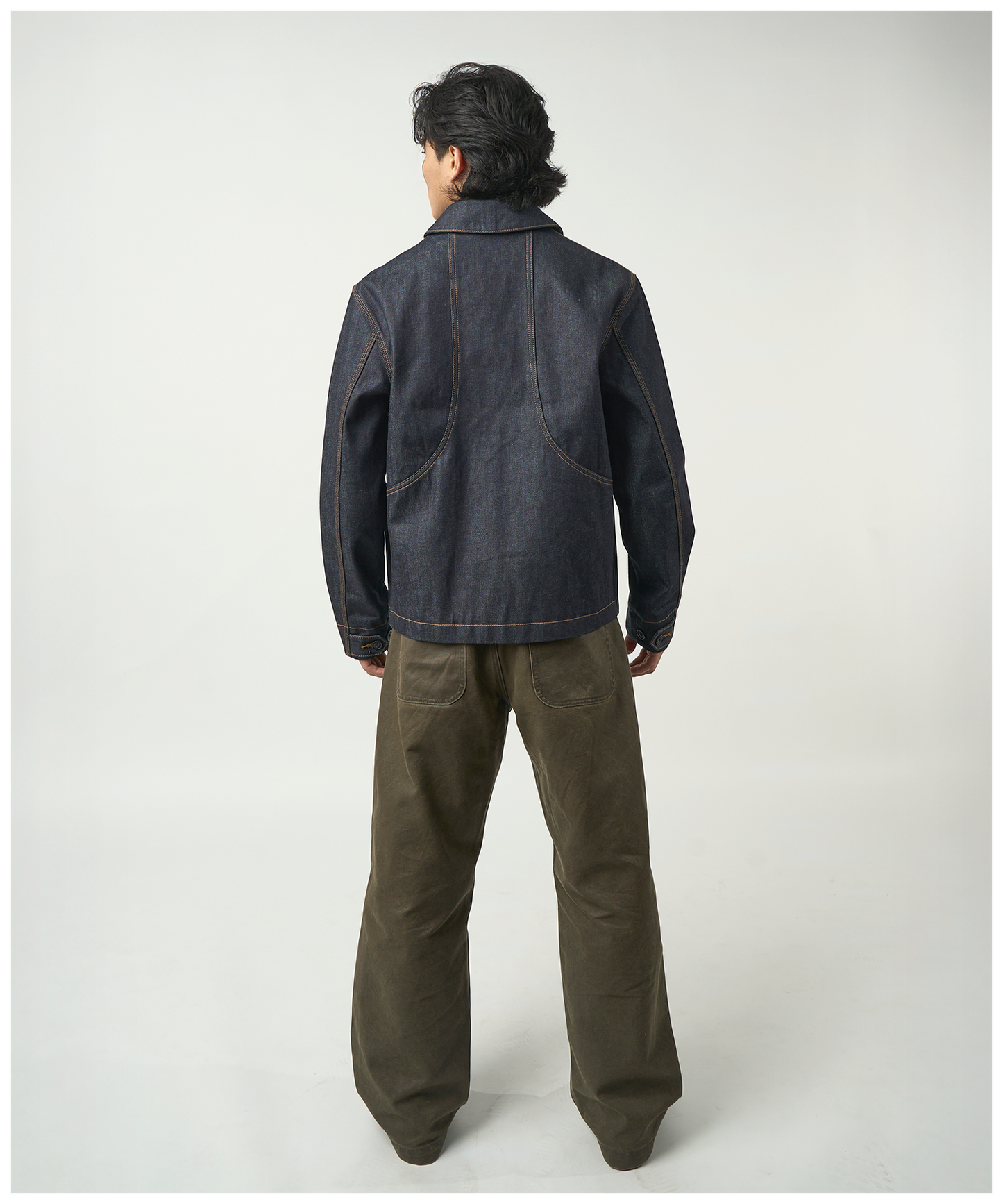 FNT 021 Double-Dip Denim Gatherer Jacket