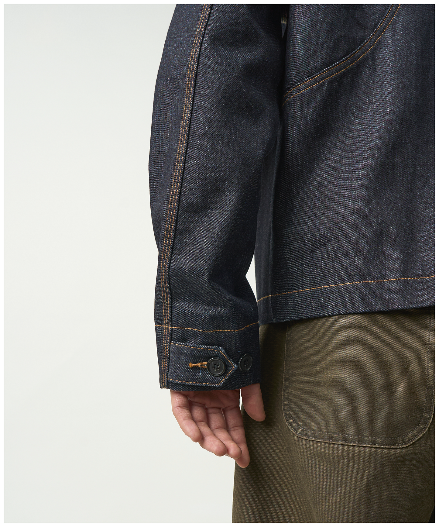 FNT 021 Double-Dip Denim Gatherer Jacket