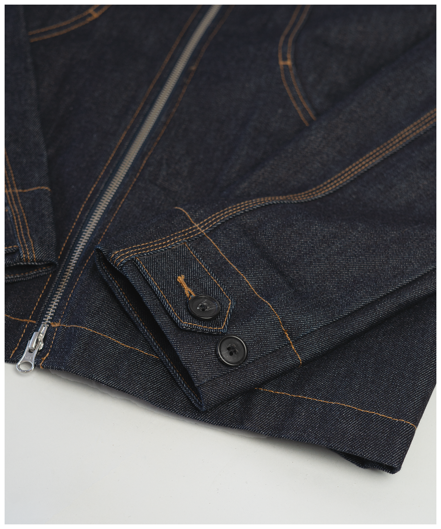 FNT 021 Double-Dip Denim Gatherer Jacket
