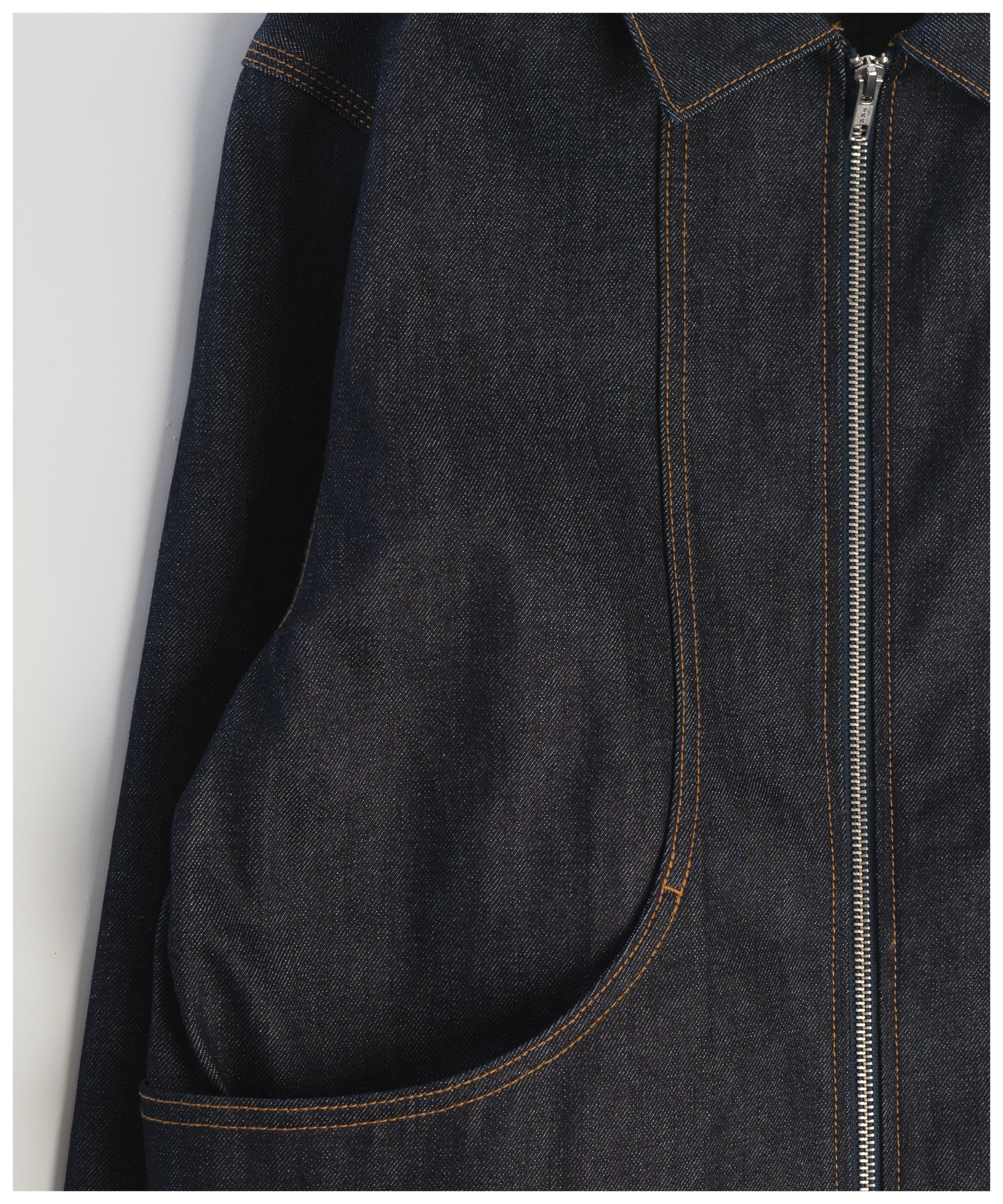 FNT 021 Double-Dip Denim Gatherer Jacket
