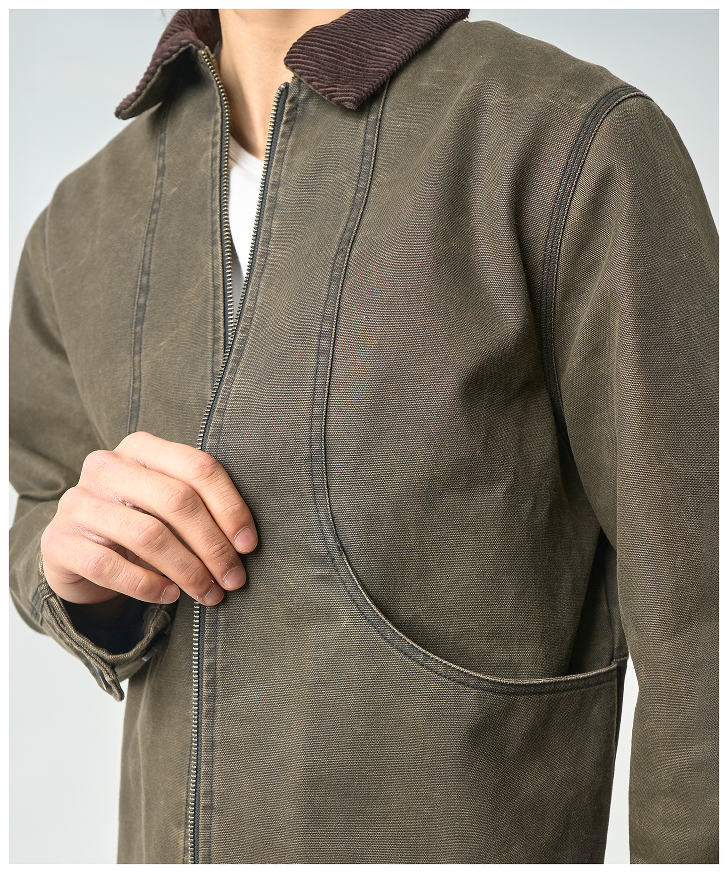FNT 008 Three Process Gatherer Jacket (Oregano)
