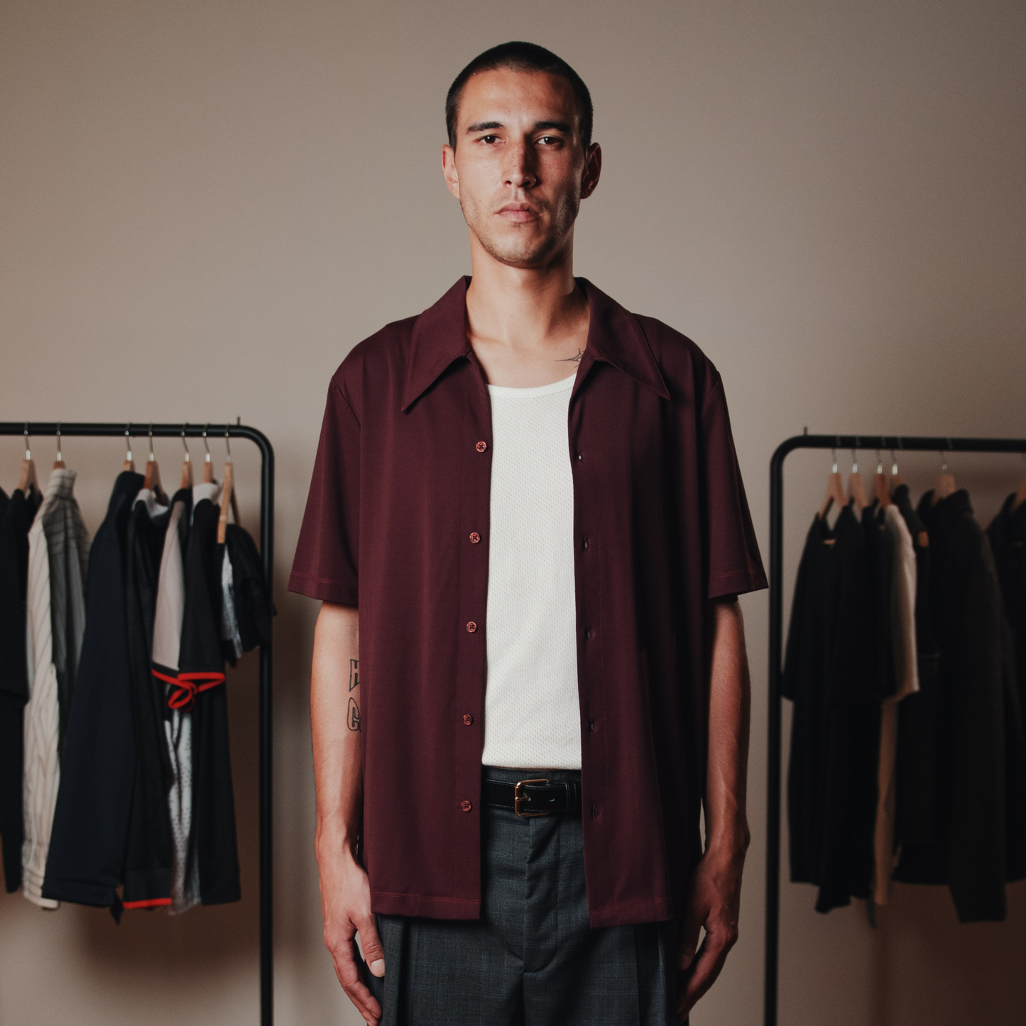 FNT 010 Vacanza Disco Shirt (Burgundy)