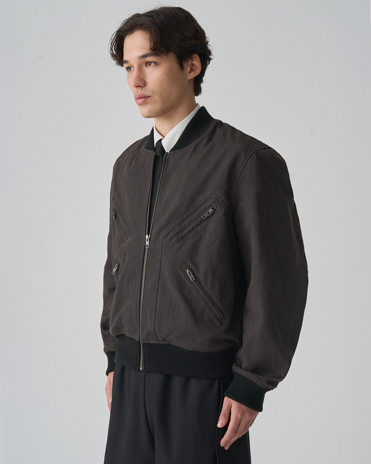 FNT 050 Garment Dyed X-Bomber (Black)