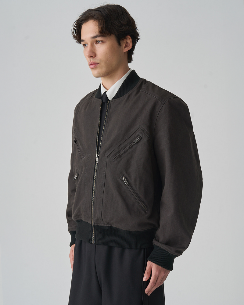 FNT 050 Garment Dyed X-Bomber (Black)