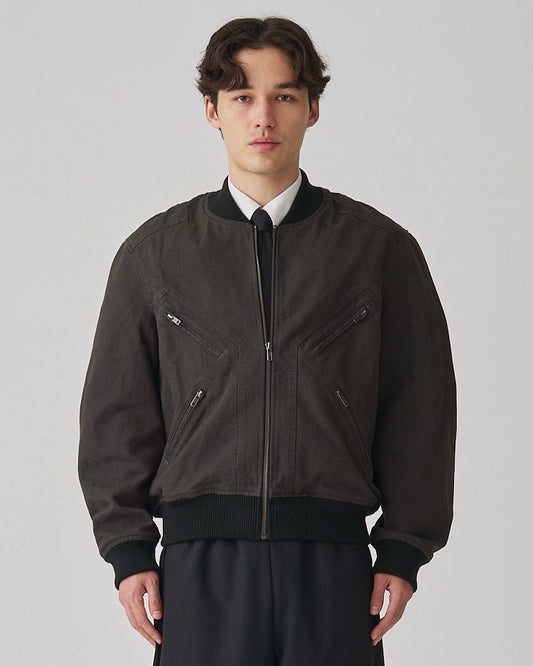 FNT 050 Garment Dyed X-Bomber (Black)