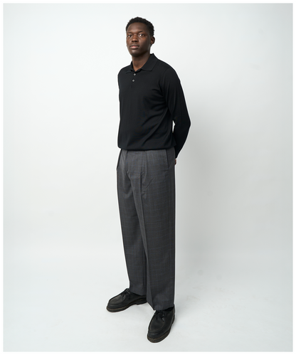 FNT 015 Merino Polo Long Sleeve (Black)