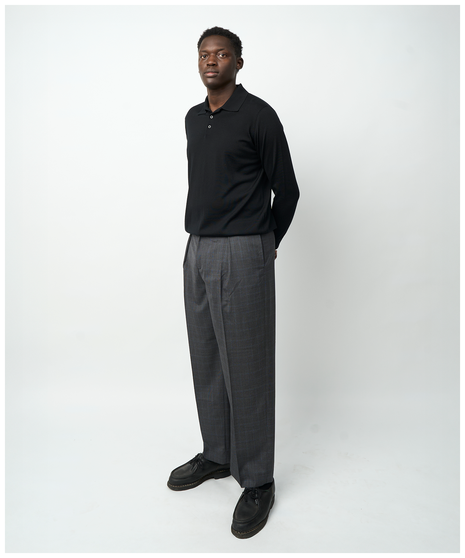 FNT 015 Merino Polo Long Sleeve (Black) image 5