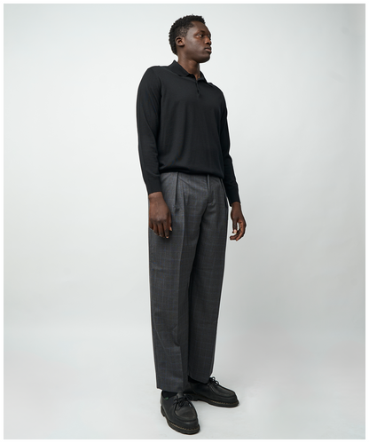 FNT 015 Merino Polo Long Sleeve (Black)