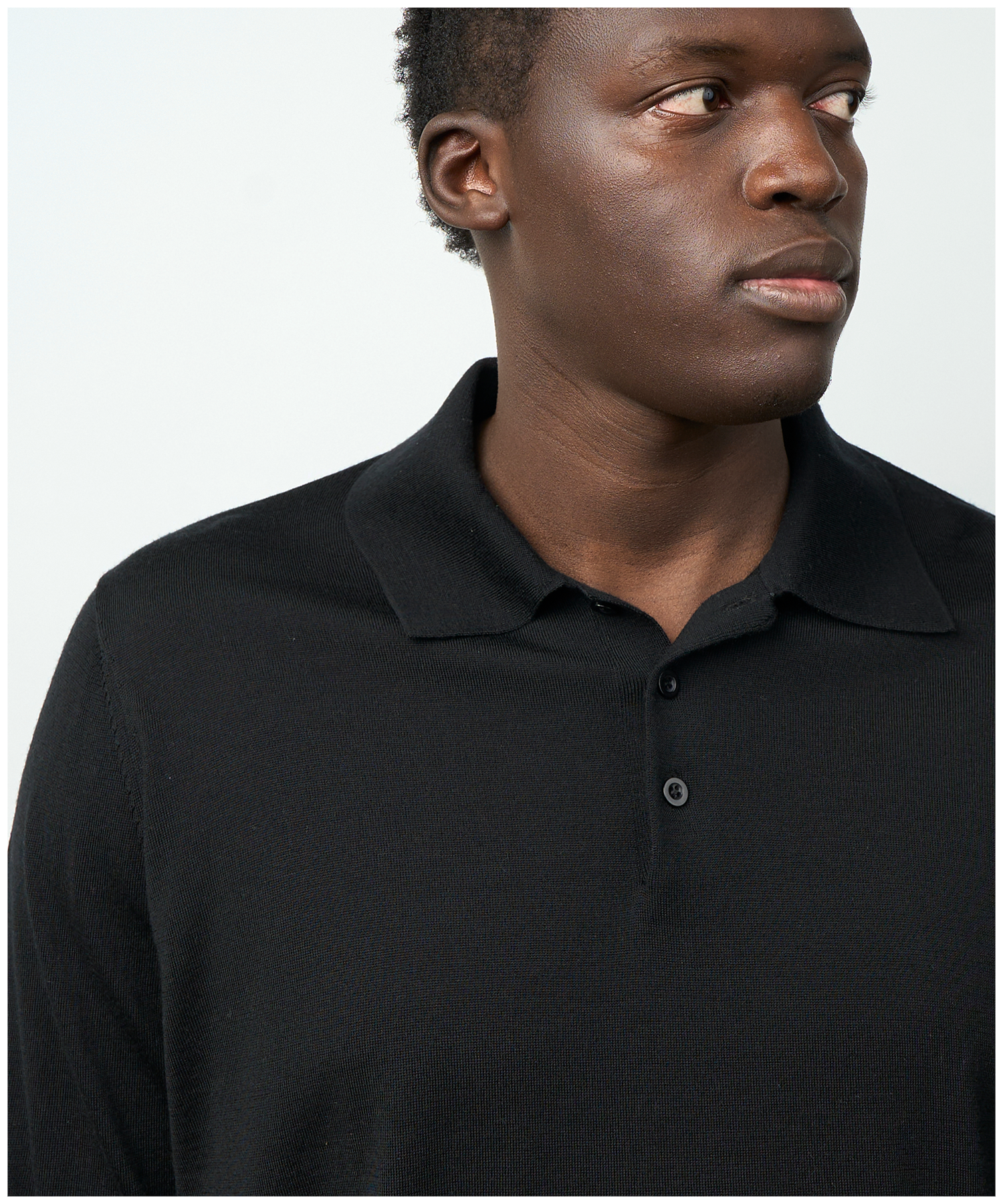 FNT 015 Merino Polo Long Sleeve (Black) image 12
