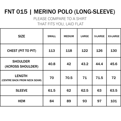 FNT 015 Merino Polo Long Sleeve (Grey)