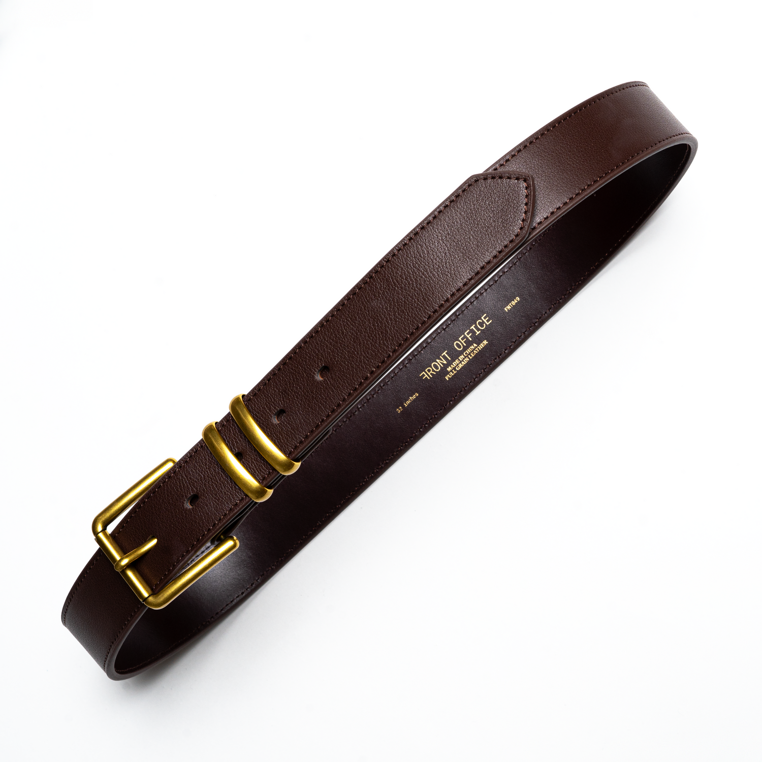 FNT 049 Full Grain Leather Belt (Brown) image 3