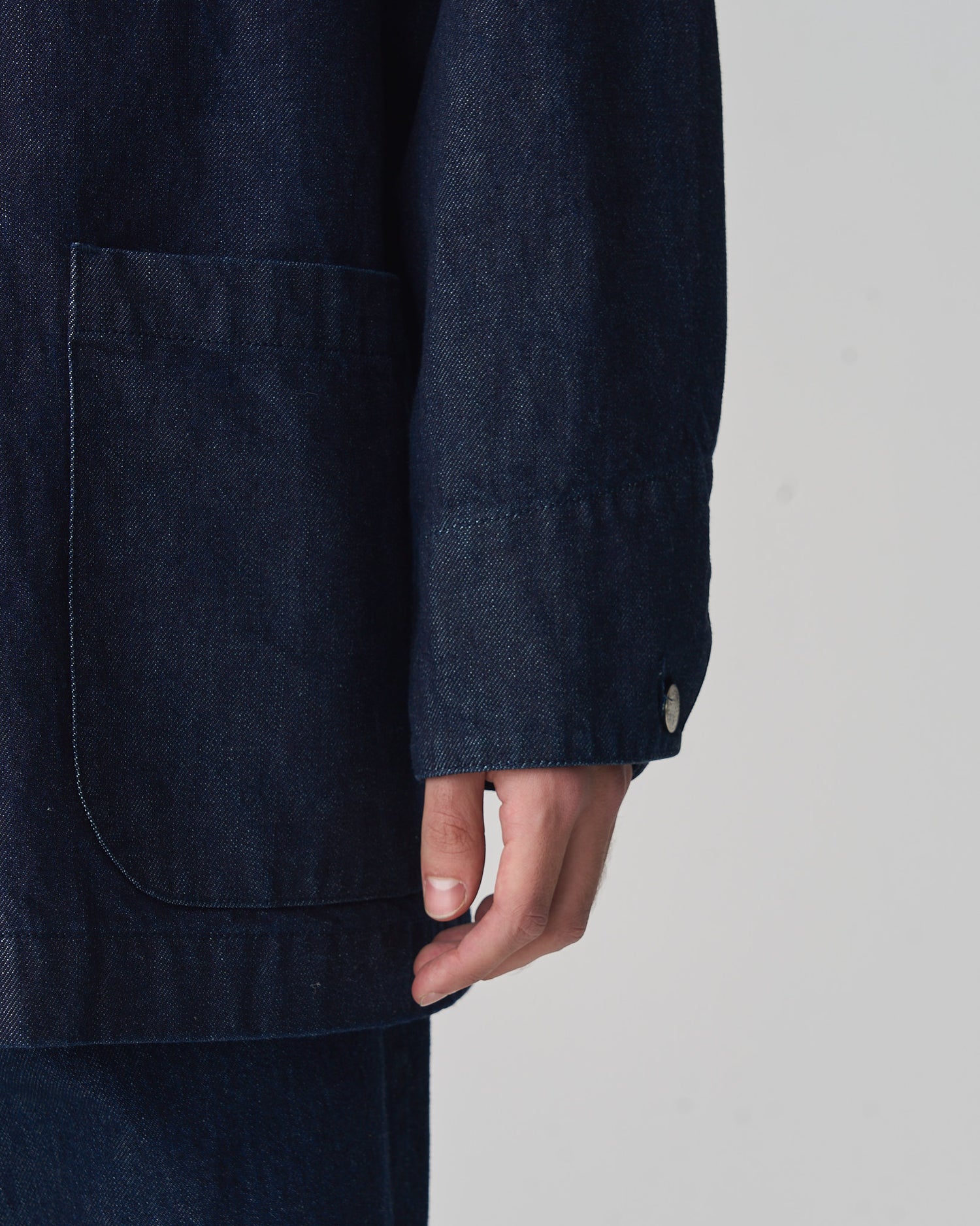 FGN 008AUS Soft Denim Chore Coat (Indigo Cotton) image 11