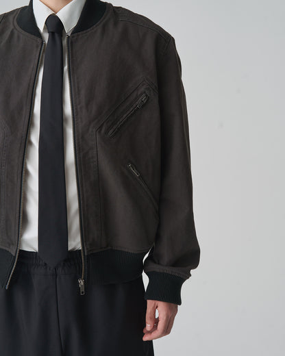 FNT 050 Garment Dyed X-Bomber (Black)