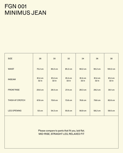 FGN 001AUS Minimus Jean (Indigo Cotton/Washi Paper)
