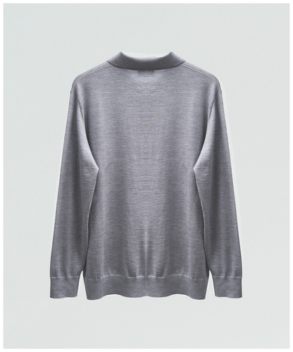 FNT 015 Merino Polo Long Sleeve (Grey)