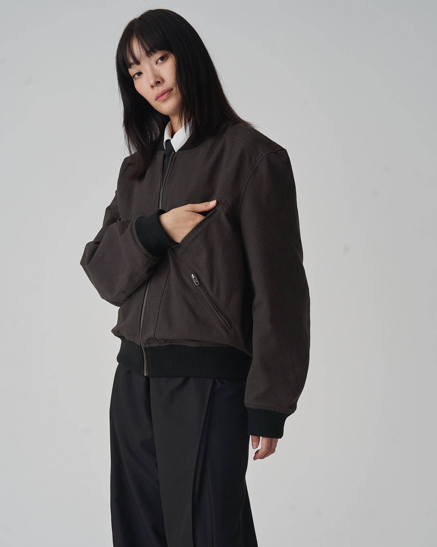 FNT 050 Garment Dyed X-Bomber (Black)