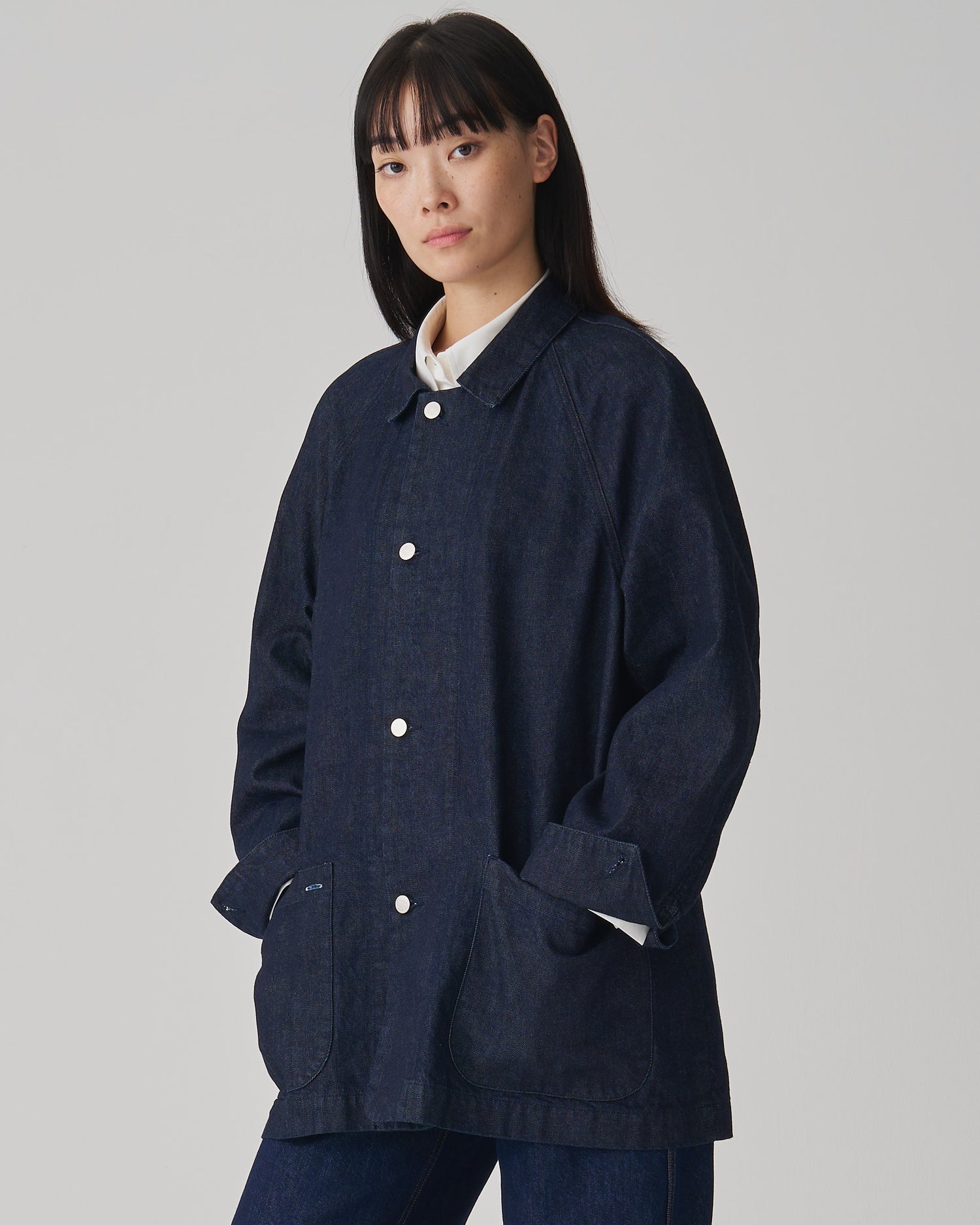 FGN 008USA Soft Denim Chore Coat (Indigo Cotton) image 2