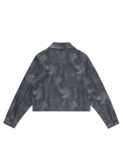 FNT 074 Women's Cropped Fingerprint Jacket