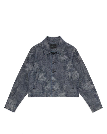 FNT 074 Women's Cropped Fingerprint Jacket