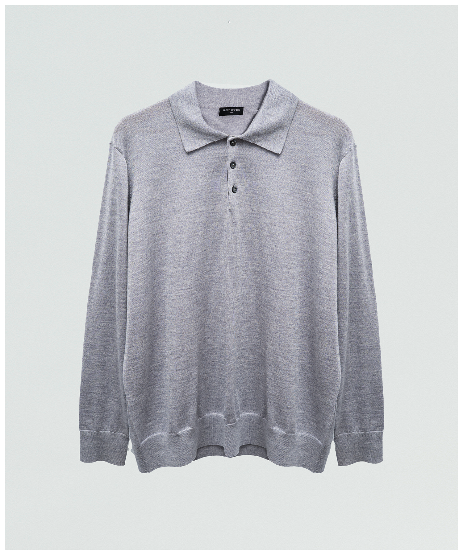 FNT 015AUS Merino Polo Long Sleeve (Grey) image 1