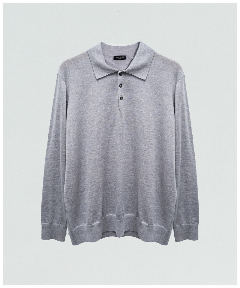 FNT 015 Merino Polo Long Sleeve (Grey)