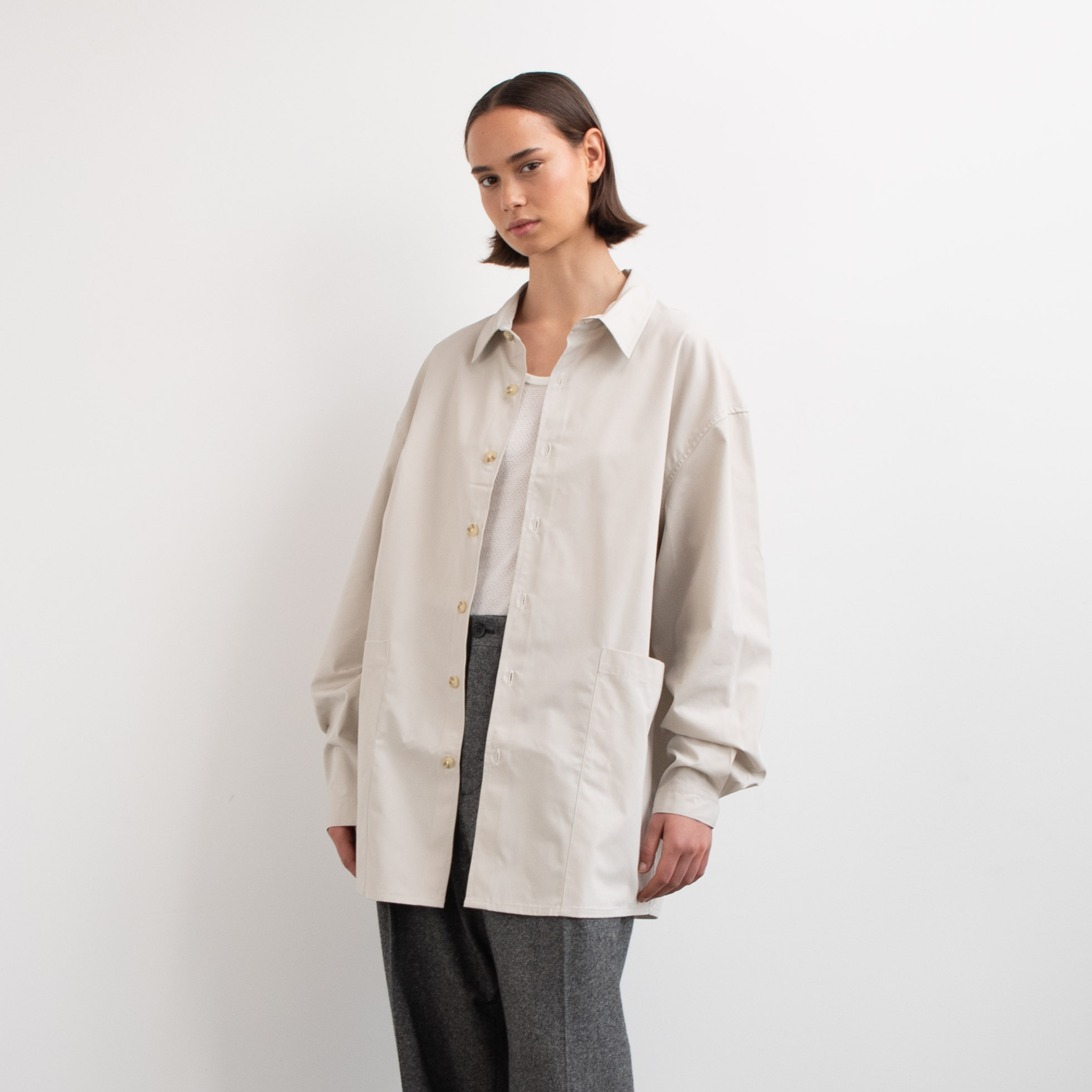 TYPEWRITER OVER SIZE SHIRTS◇ホワイト｜トップス