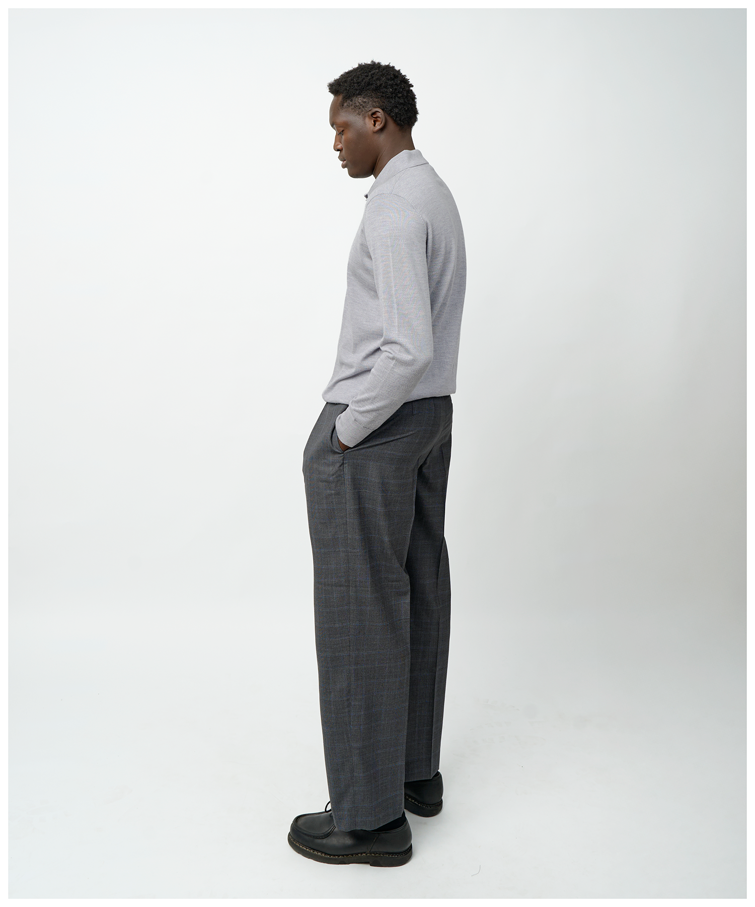 FNT 015AUS Merino Polo Long Sleeve (Grey) image 10
