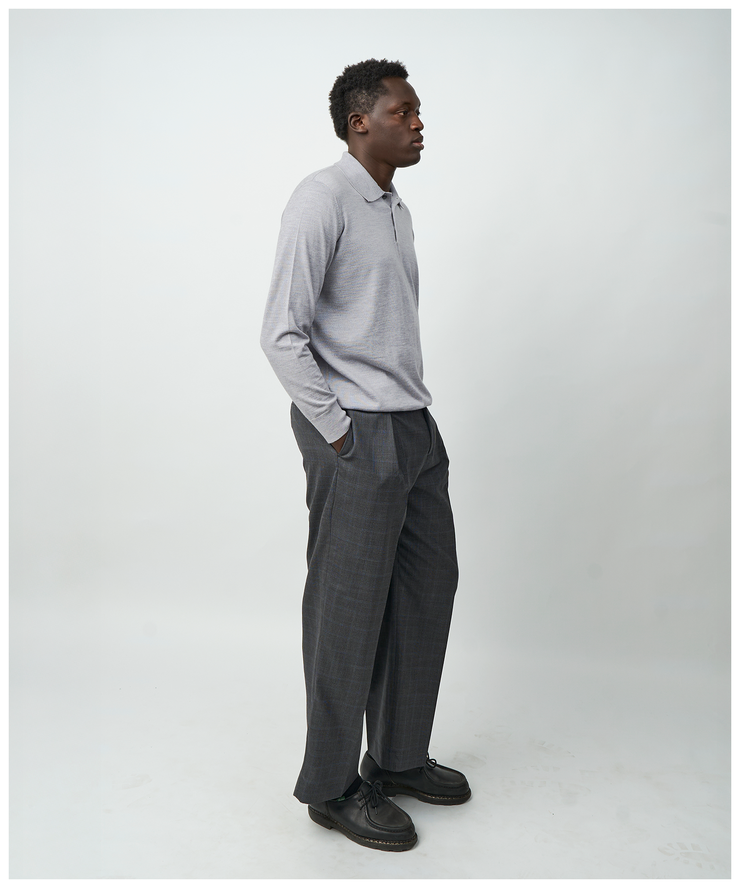 FNT 015AUS Merino Polo Long Sleeve (Grey) image 9