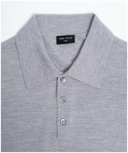 FNT 015 Merino Polo Long Sleeve (Grey)