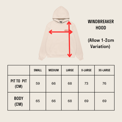 All Australian Windbreaker Hood (Creme Brulee)