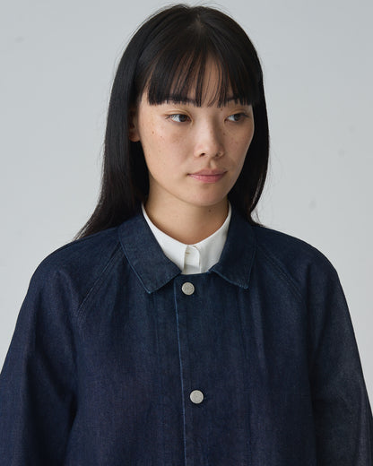FGN 008UK Soft Denim Chore Coat (Indigo Cotton)