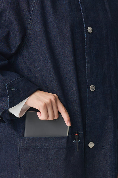 FGN 008AUS Soft Denim Chore Coat (Indigo Cotton)
