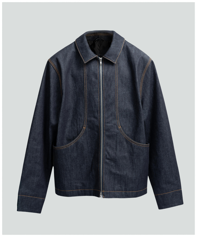 FNT 021 Double-Dip Denim Gatherer Jacket