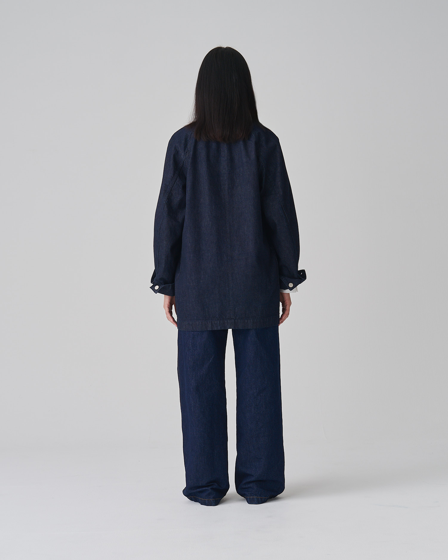FGN 008UK Soft Denim Chore Coat (Indigo Cotton) image 5