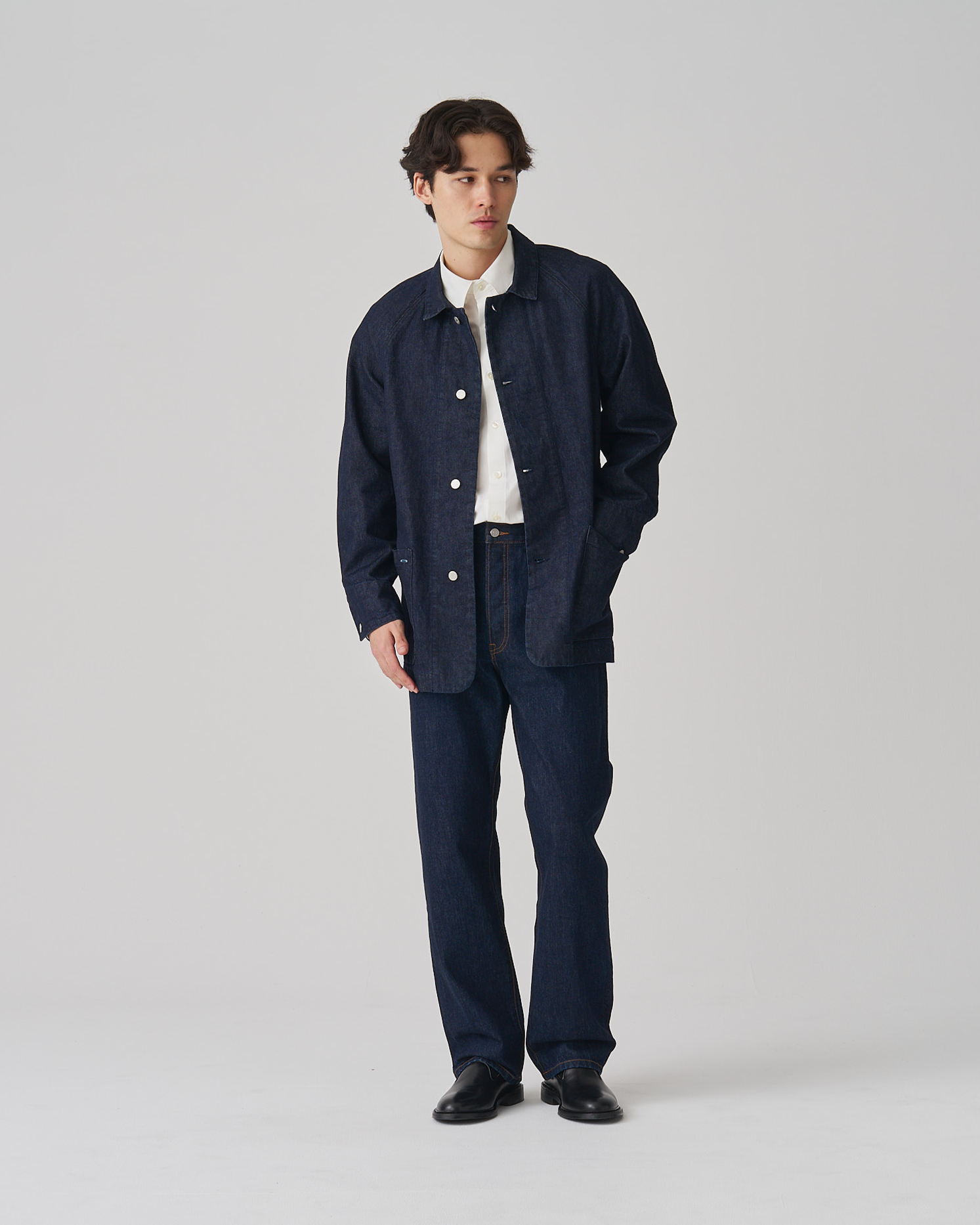 FGN 008AUS Soft Denim Chore Coat (Indigo Cotton) image 6