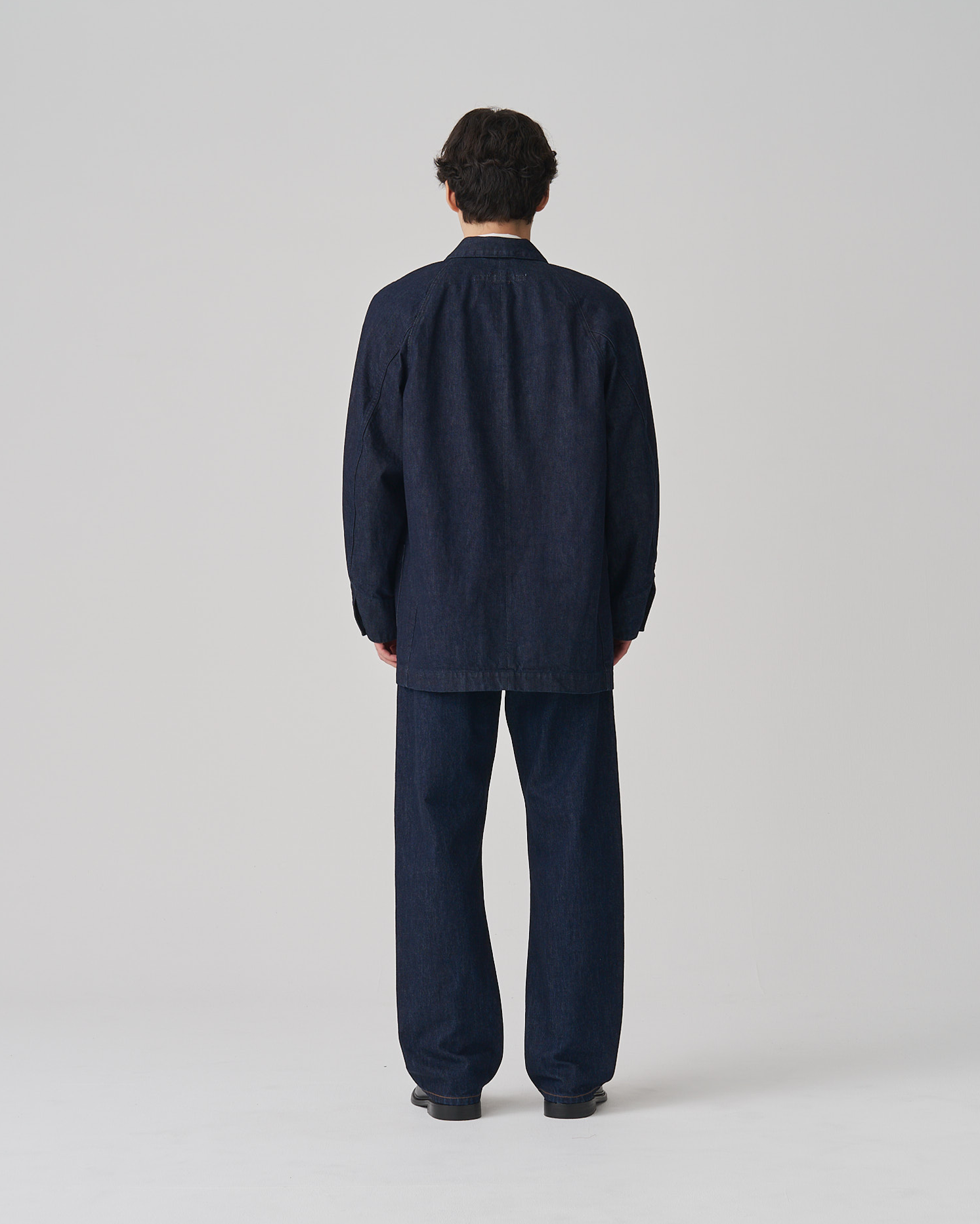 FGN 008UK Soft Denim Chore Coat (Indigo Cotton) image 8