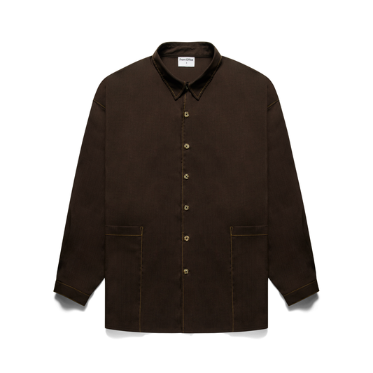 Brown Combat Wool Overshirt