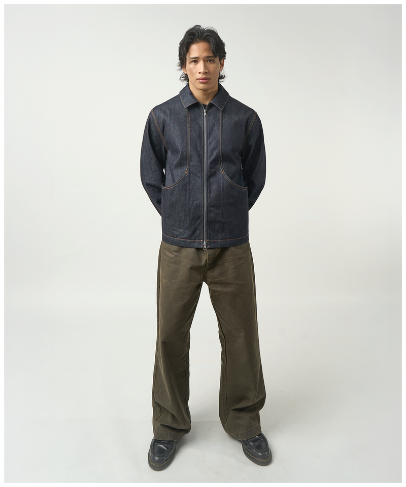 FNT 021 Double-Dip Denim Gatherer Jacket