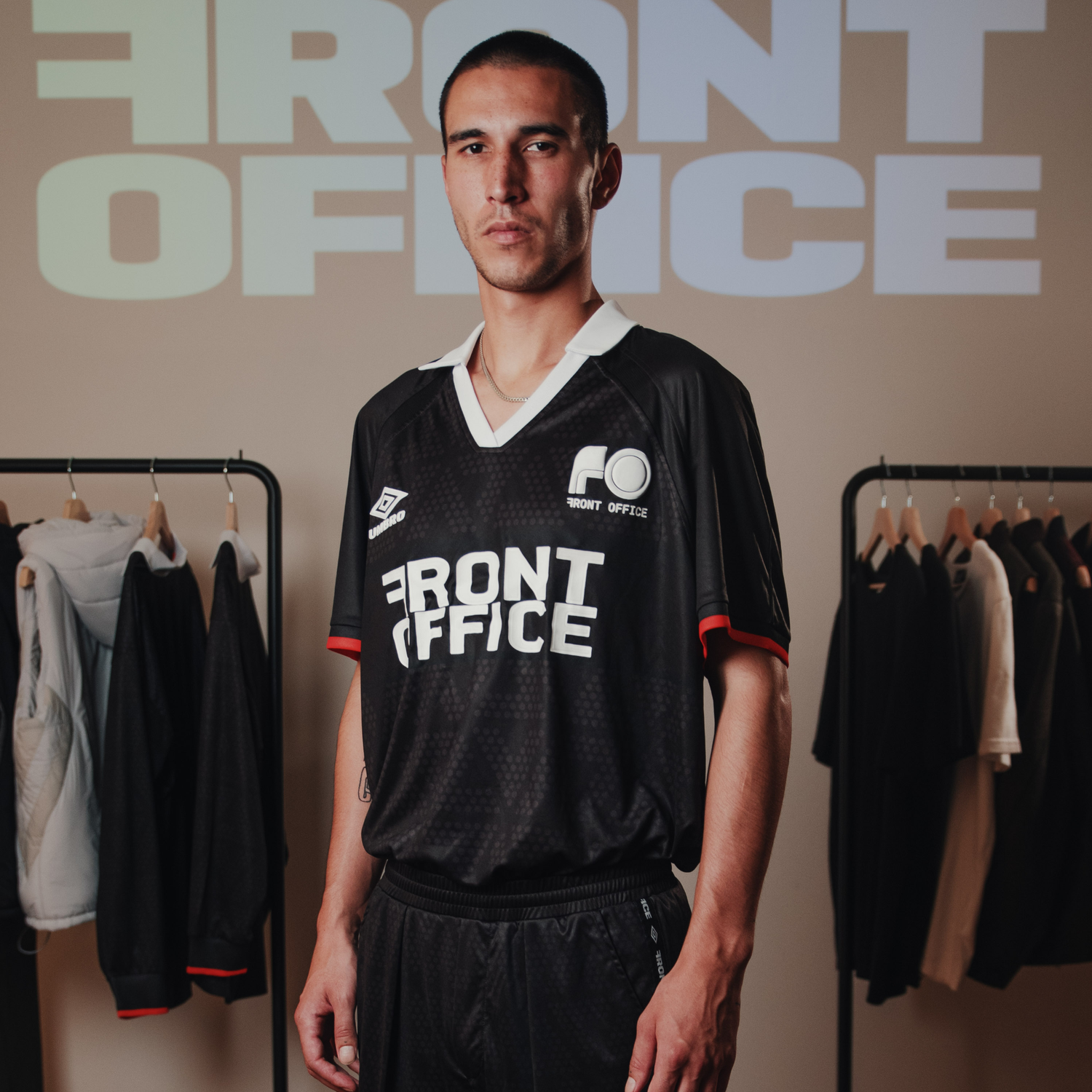 FXU 003 Front Office x UMBRO '1990' Football Shirt (Black) image 1