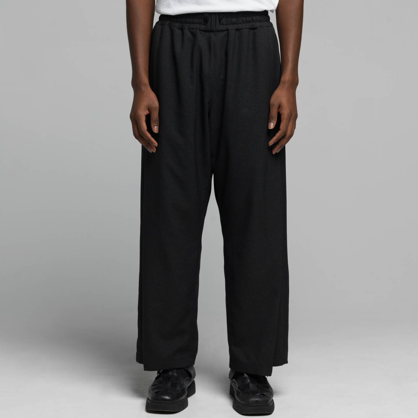 FNT 028 Charcoal Side-pleated Trackpants (PRE-ORDER)