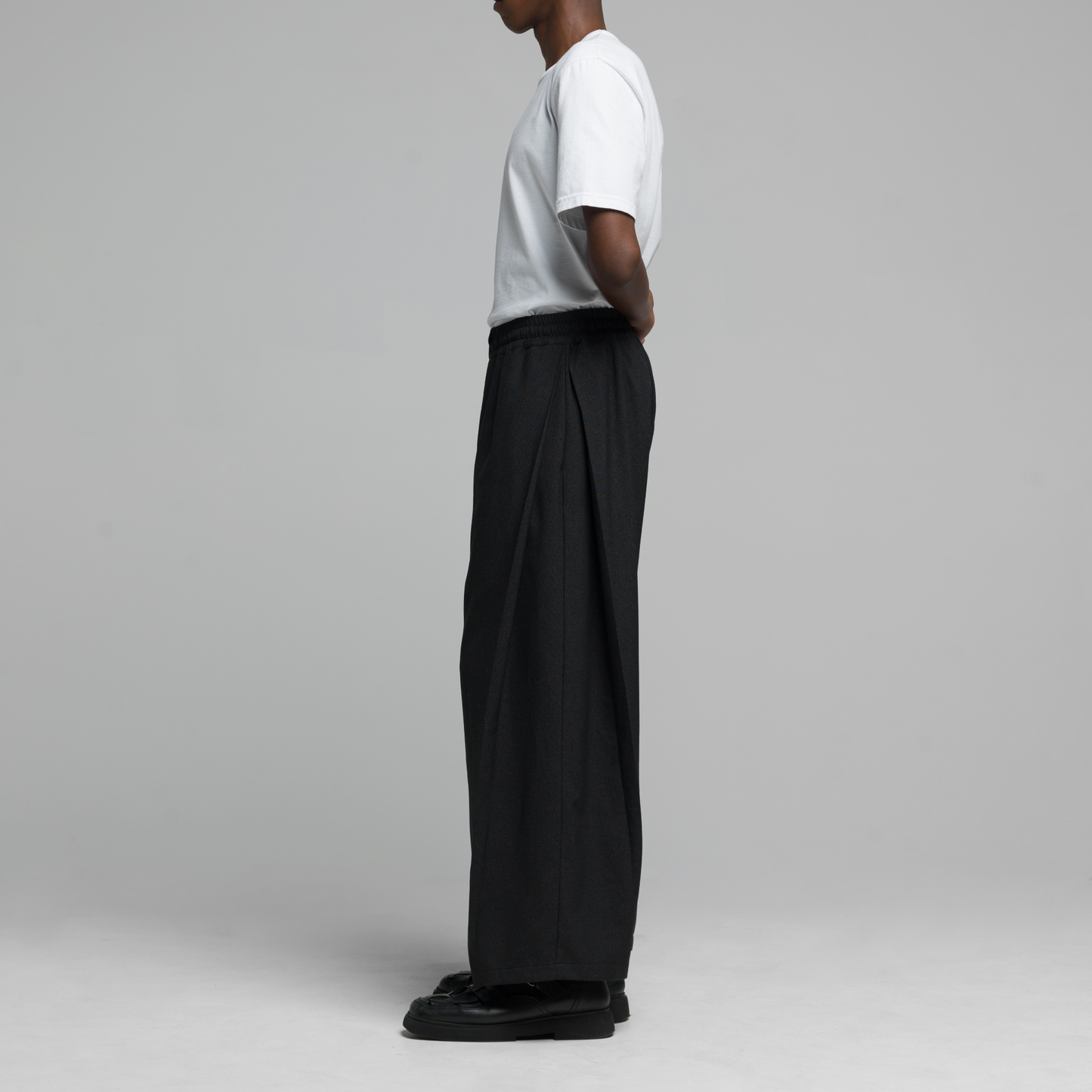 FNT 028 Charcoal Side-pleated Trackpants (PRE-ORDER)