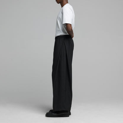 FNT 028 Charcoal Side-pleated Trackpants (PRE-ORDER)