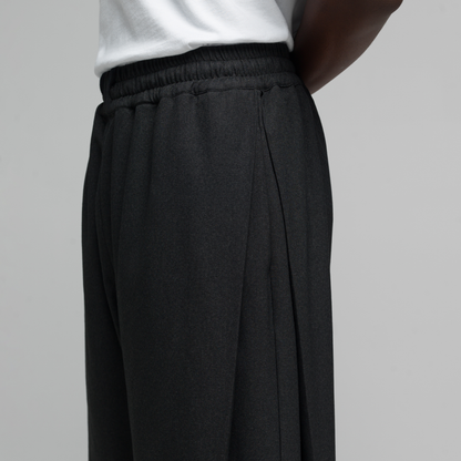 FNT 028 Charcoal Side-pleated Trackpants (PRE-ORDER)