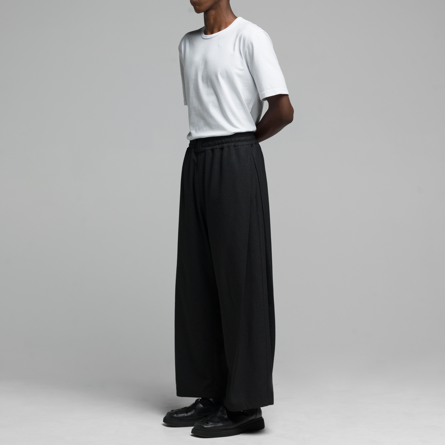 FNT 028 Charcoal Side-pleated Trackpants (PRE-ORDER)